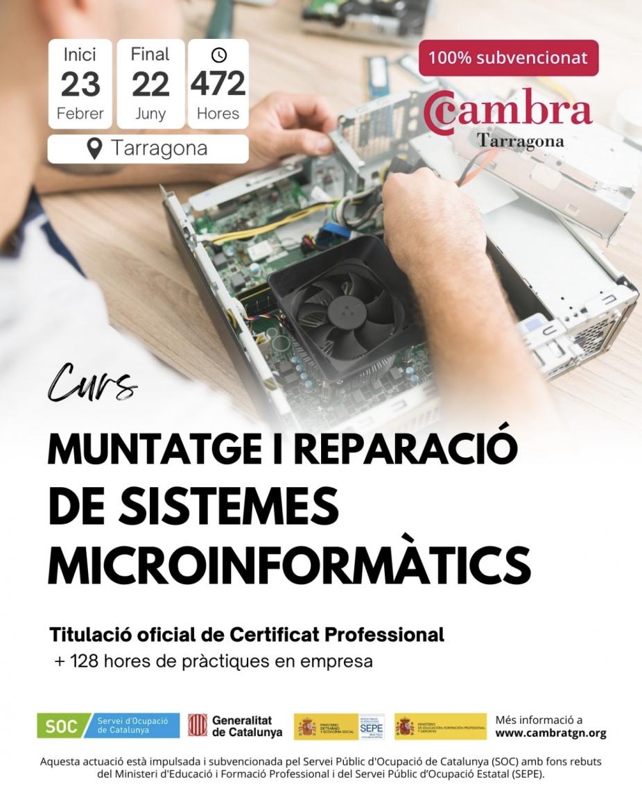 Curs de 472 hores per reparar i muntar sistemes microinformàtics